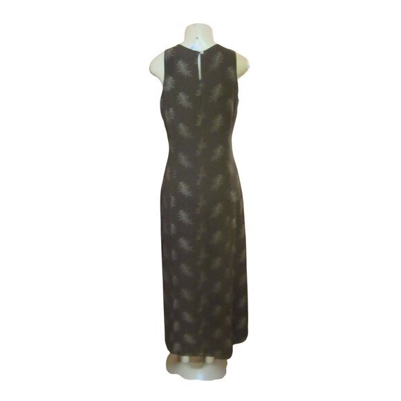 Vintage Y2K Ballinger Gold Brown Sleeveless Silk Midi Dress Size M - Picture 4 of 6